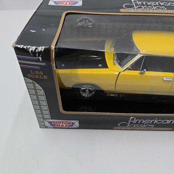 (New) 1969‎ Dodge Coronet Super Bee Yellow Motor Max 1:24 Diecast Model 73315 - Picture 4 of 8